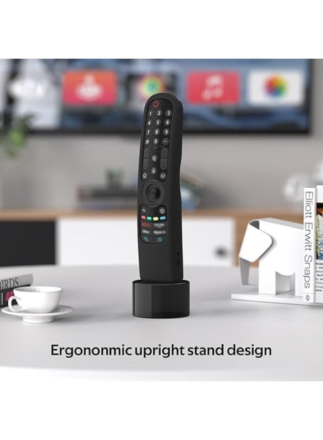 Silicone Magic Remote Cover Compatible with LG MR22GN/MR23GN/MR24GN OLED Smart TV, Shockproof Protective Cover Waterproof LG Remote with Loop (Black) - Image 4